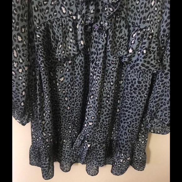 𝅺zara womens Blue Leopard Animal Print Dress . Size medium - Picture 5 of 8